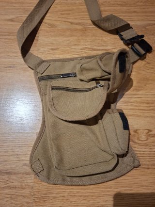 Bandolera tipo pesca beige/marrón
