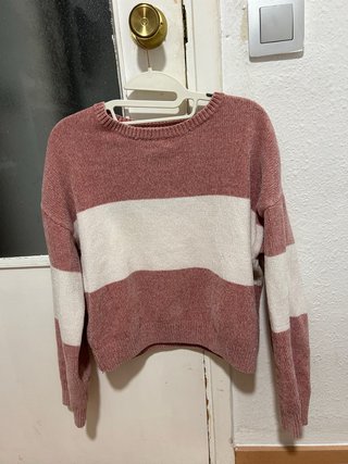 Jersey Mango rayas rosa y blanco