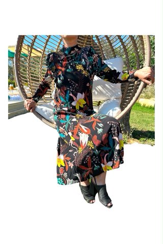 Leggero abito longuette floreale Vintage, taglia S