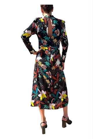 Leggero abito longuette floreale Vintage, taglia S