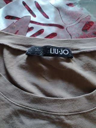 T-shirt Liu Jo beige con stampa floreale