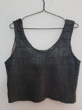Chaleco de Piel Negro Talla L