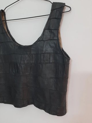 Chaleco de Piel Negro Talla L