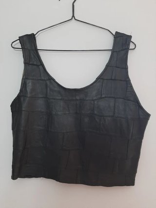 Chaleco de Piel Negro Talla L