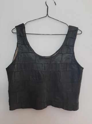 Chaleco de Piel Negro Talla L