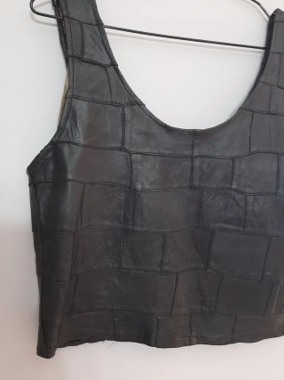 Chaleco de Piel Negro Talla L