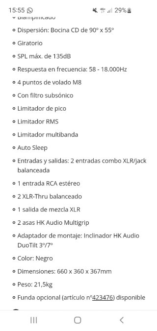 Altavoces HK Audio Linear 3 (Negro)