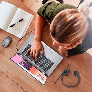 Dell auriculares con micrófono negro