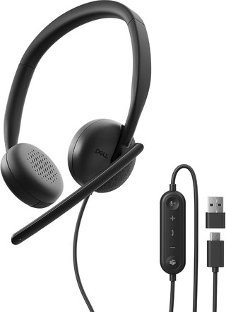 Dell auriculares con micrófono negro
