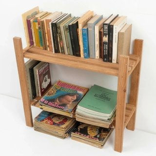 Lote Estantería Madera + Libros Vintage