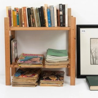 Lote Estantería Madera + Libros Vintage