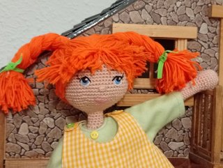 Muñeca Pippi Calzaslargas crochet