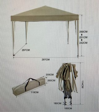 Carpa Plegable Gazebo 3x3 Beige