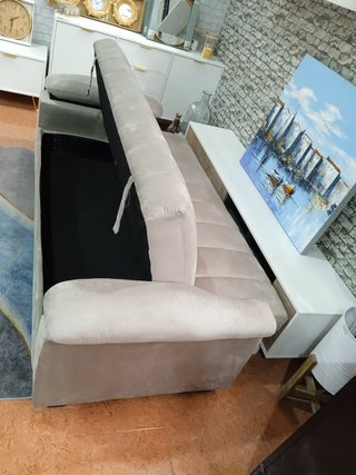 Sofá cama de 3 plazas con arcón Gris