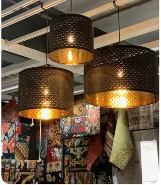 Lámpara Techo NYMO Ikea verde/Dorada, cómo nueva