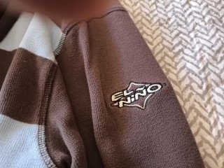 Sudadera el Niño rayas azul y marrón