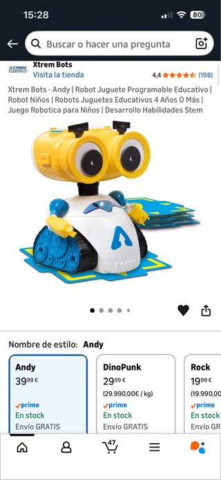 Andy Robot Juguete Programable Xtrem Bots
