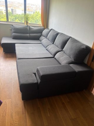 Sofá Cama Chaiselongue Doble Modular Gris