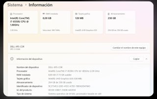 Dell XPS 13 9360 negro