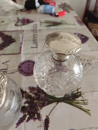 Juego tocador cristal y metal