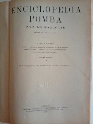Enciclopedia Pomba UTET Antica Edizione 1942