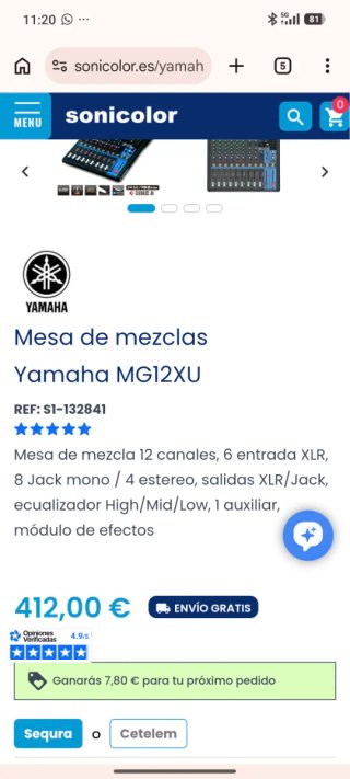 Mesa de Mezclas FX MG12XU