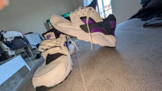 Nike Huarache Morado y Blanco