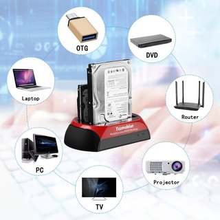 Stazione di docking USB Tccmebius per dischi IDE e SATA da 2,5'' e 3,5''