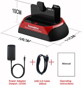 Stazione di docking USB Tccmebius per dischi IDE e SATA da 2,5'' e 3,5''