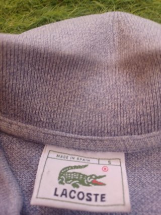 Polo Lacoste Manga Larga Gris Talla M