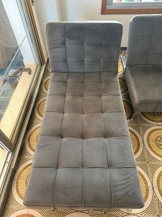 Sofá Cama Modular Gris Terciopelo