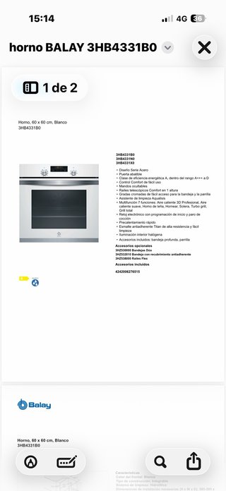 Horno BALAY 3HB4331B0 Blanco