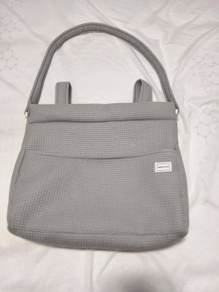 Bolso carrito gris tejido de la marca Minicoton