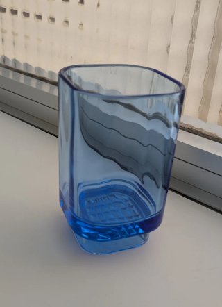 Juego de baño azul de vidrio