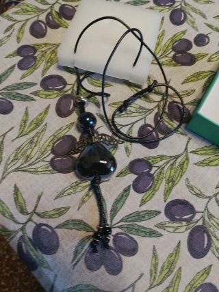 Collana angelo nero e argento