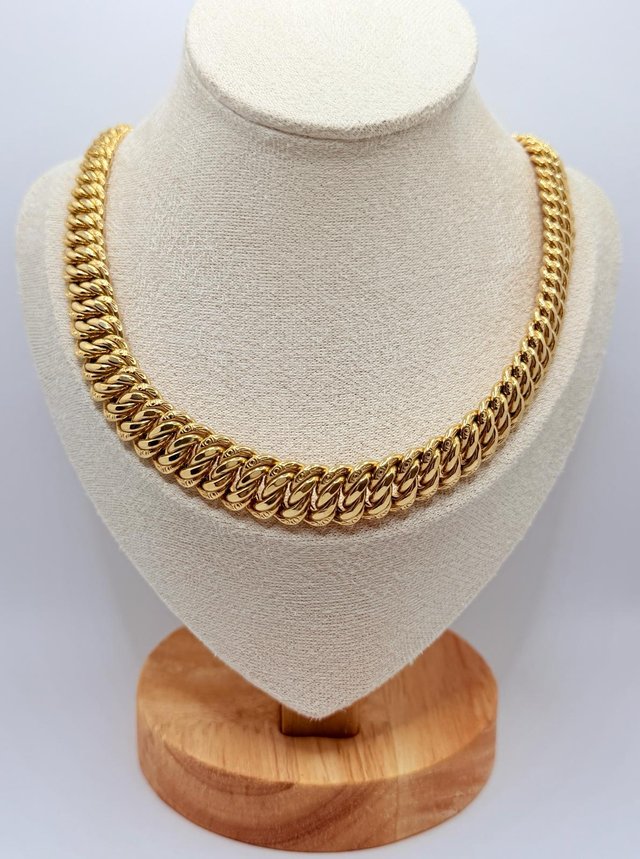 Cadena Barbada oro de 18k, 33.13 g, 46 cm.