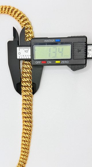 Cadena Barbada oro de 18k, 33.13 g, 46 cm.