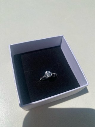 Anillo Flor Plateado T.54 T.56