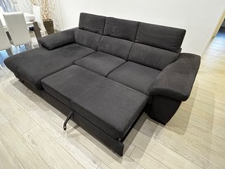 Divano con penisola contenitore e letto estraibile