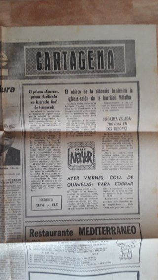Hoja periódico La Verdad 1969