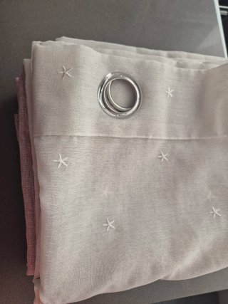 2 Cortinas Blancas con Estrellas