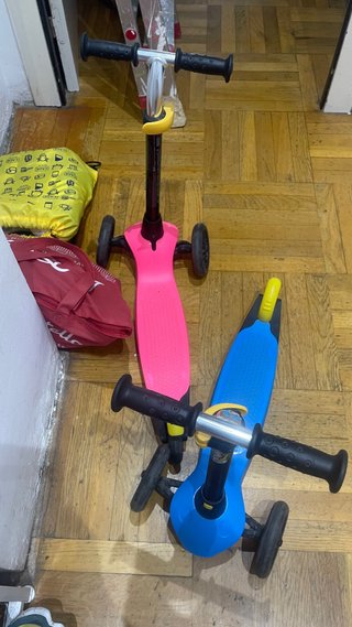 Patinete infantil 3 ruedas rosa y azul