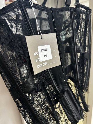 Corsé negro encaje talla única