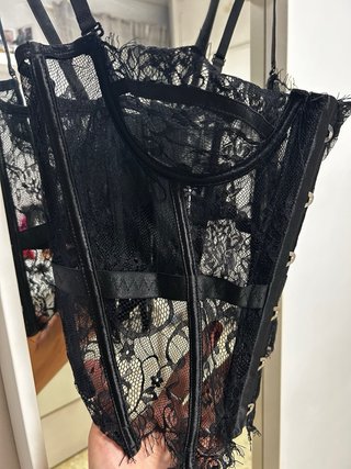 Corsé negro encaje talla única