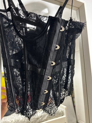 Corsé negro encaje talla única