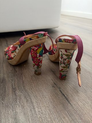 Sandalias Desigual Verano Tacon Multicolor