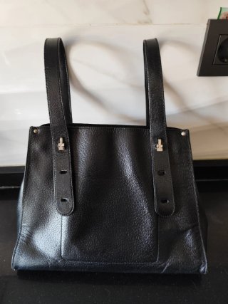 Bolso de cuero negro Lamarthe