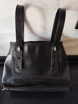Bolso de cuero negro Lamarthe