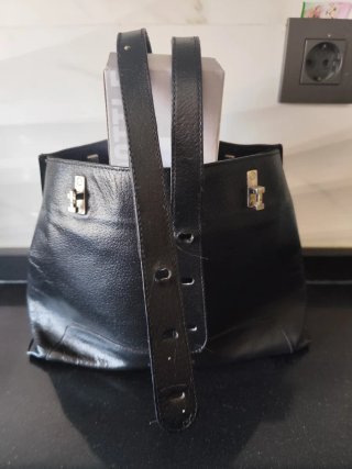 Bolso de cuero negro Lamarthe