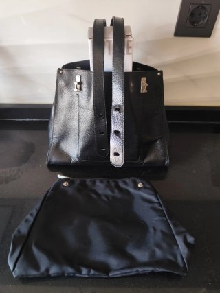 Bolso de cuero negro Lamarthe